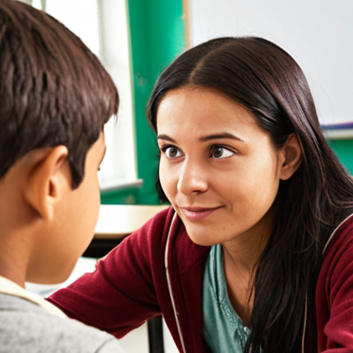 Home 21 Empathy and Connection Beyond Language**
A compassionate TESOL instructor with an open, encouraging posture, making warm eye contact and subtly nodding to a diverse student in a modern, brightly lit classroom. The scene emphasizes active listening and non-verbal communication, fostering a genuine human connection that transcends language barriers. The student looks engaged, understood, and a subtle sense of trust and breakthrough is conveyed. Realistic, high-detail educational photography style with a warm, inviting atmosphere.
2. **Prompt for